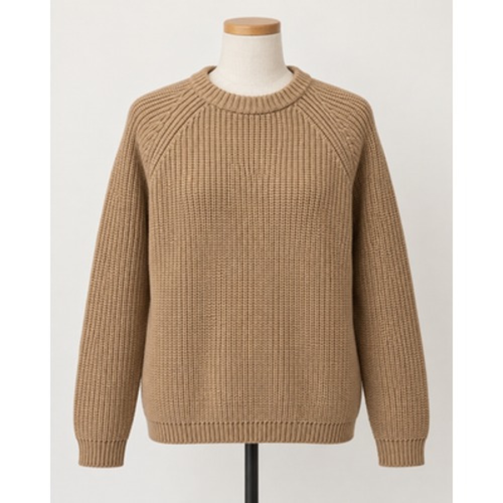 Quince Mens L Brown Organic Cotton Fisherman Crew Sweater LB27675-SHWDC01-2960
